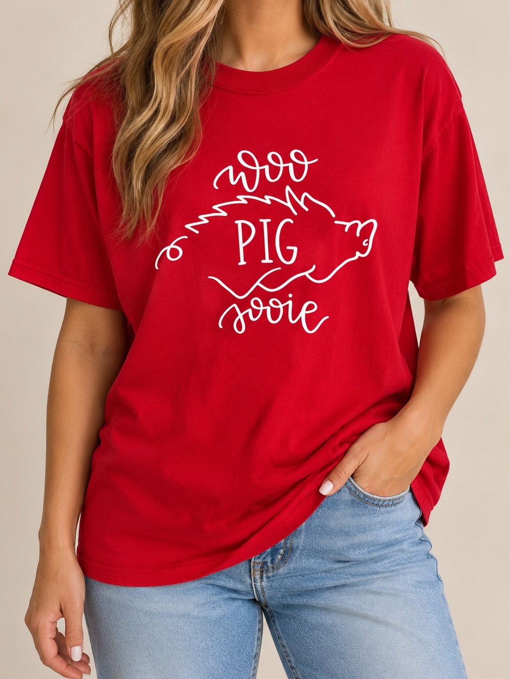 Comfort Colors Red Graphic 'Woo Pig Sooie' Tee